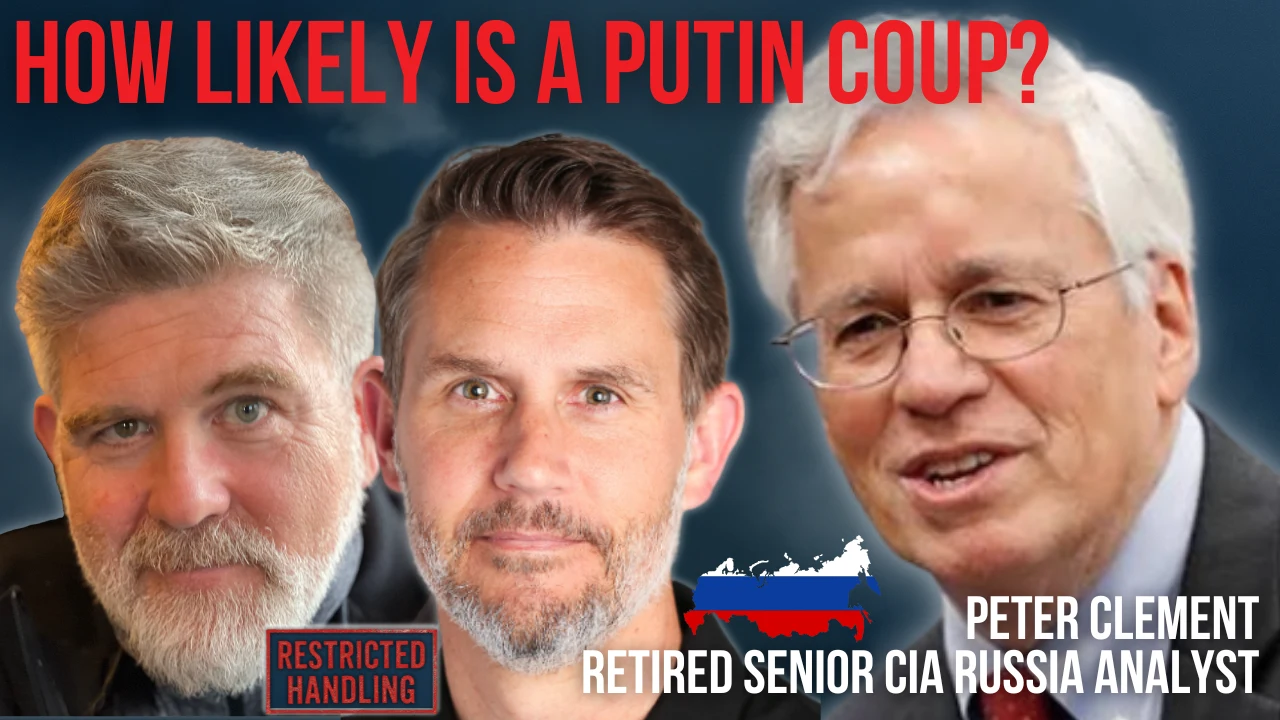 Peter Clement, Glenn Corn, and Ryan Fugit in the Restricted Handling Putin succession episode artwork