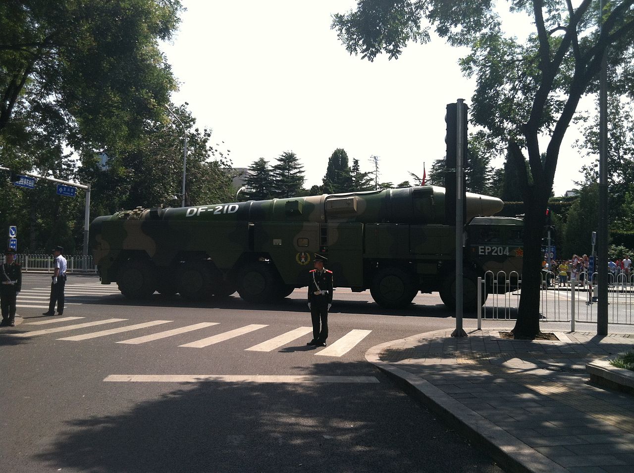 DF-21D missile canister and road-mobile launcher
