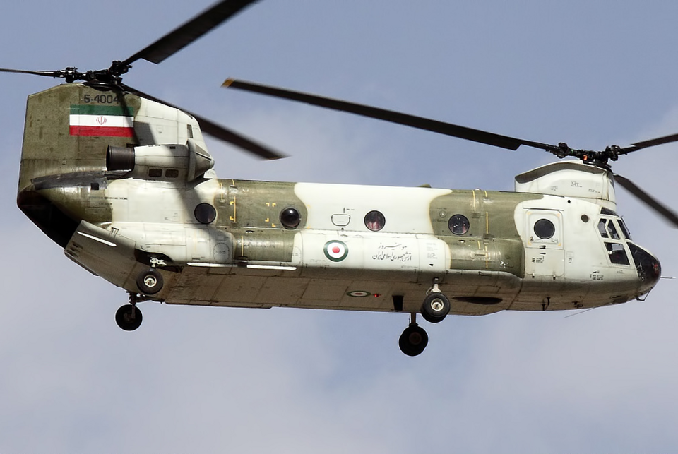 Iranian CH-47 Chinook helicopter in flight