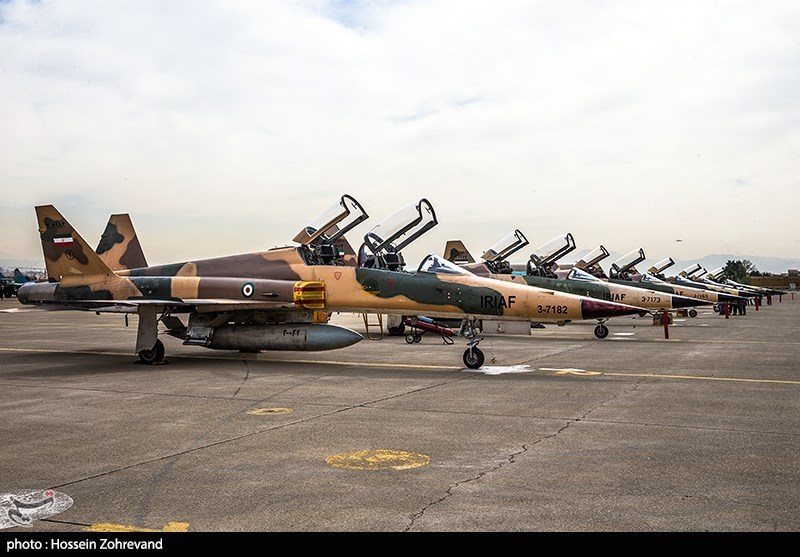 Line of Iranian Air Force F-5 aircraft
