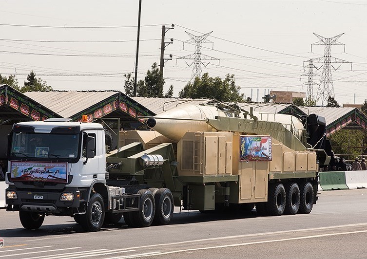 Iranian Khorramshahr missile on display