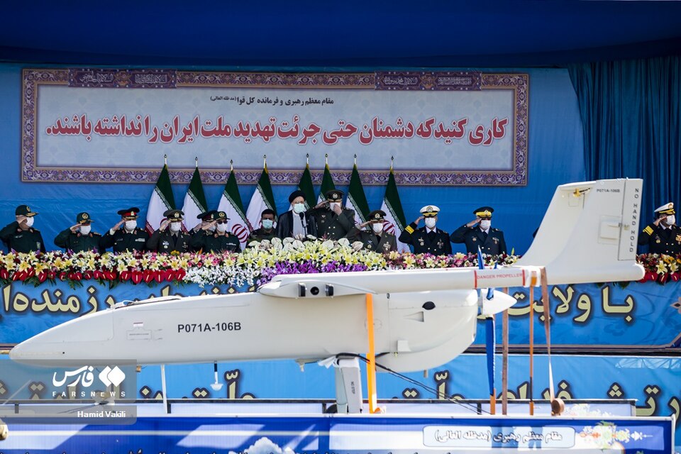 Iranian Mohajer-6 unmanned aircraft on display