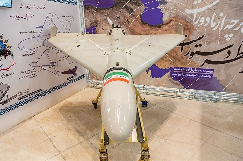 Shahed-238 type drone displayed at an IRGC exhibition