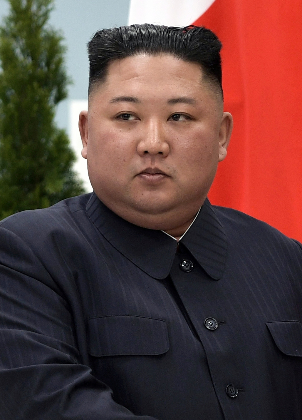 Kim Jong Un at a public meeting in Vladivostok