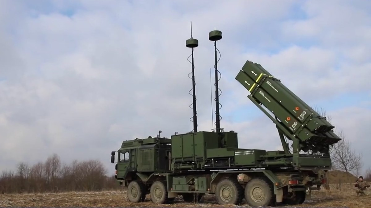 IRIS-T SLM launcher in Ukrainian Air Force service