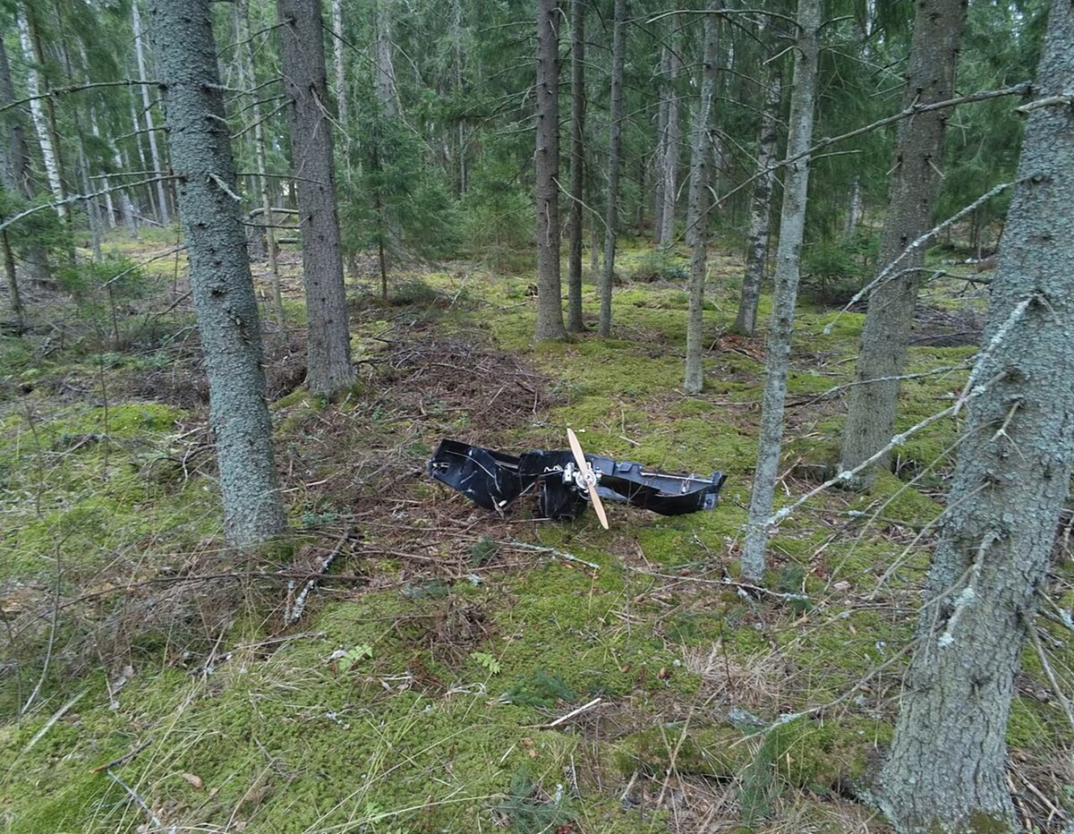 Recovered wreckage of an An-196 Liutyi drone in Finland