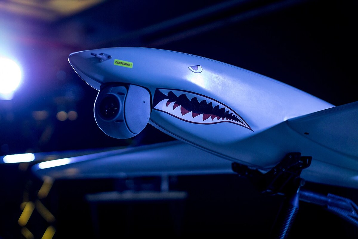 SHARK reconnaissance drone at a 2023 presentation